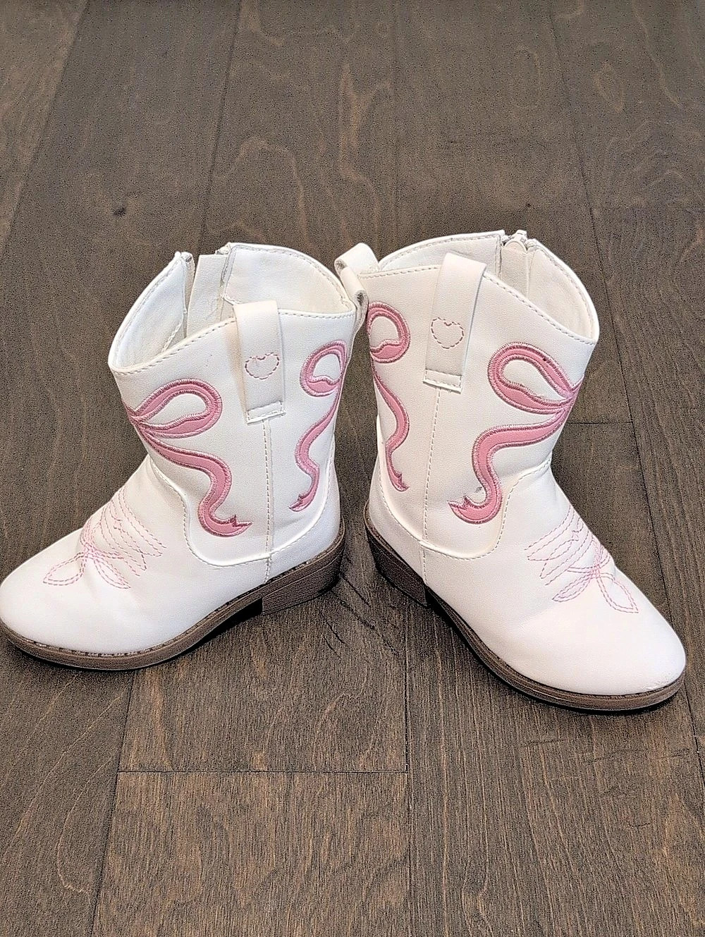 Steppin' Stones Girls Western Boots White Pink Size 8
